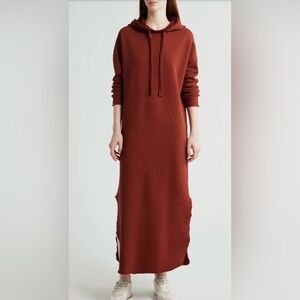 Frank & Eileen James Long Sleeve Hooded Cape Dress Redwood Red Size Medium